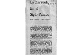 La Zarzuela en el siglo pasado