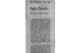 El piano en el siglo pasado