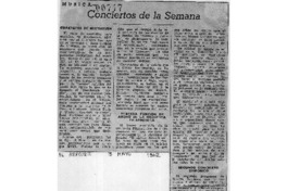 Conciertos de la semana