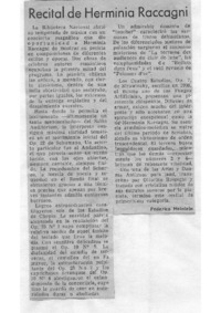 Recital de Herminia Raccagni