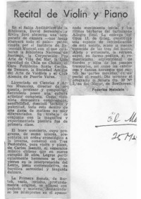 Recital de violín y piano