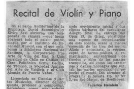 Recital de violín y piano