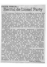 Recital de Lionel Party