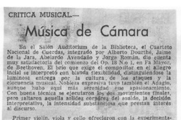 Música de cámara Crítica Musical