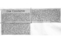 Dos conciertos Crítica Musical