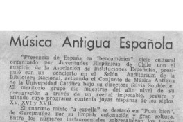 Música antigua española Crítica Musical