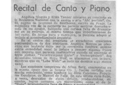 Recital de canto y piano Crítica Musical