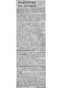 Audiciones de cámara Crítica Musical