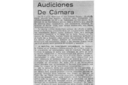 Audiciones de cámara Crítica Musical