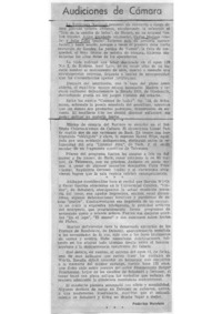 Audiciones de cámara Crítica Musical