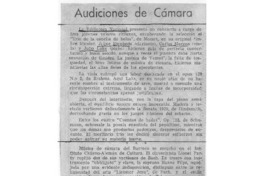 Audiciones de cámara Crítica Musical
