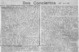 Dos conciertos Crítica Musical