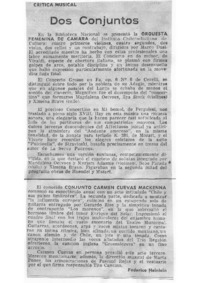 Dos conjuntos Crítica Musical