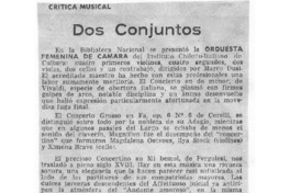 Dos conjuntos Crítica Musical