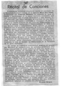 Recital de canciones Crítica Musical