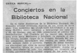 Conciertos en la Biblioteca Nacional Crítica Musical