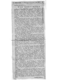 Dos conciertos Crítica Musical