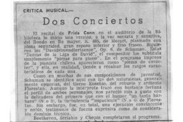 Dos conciertos Crítica Musical