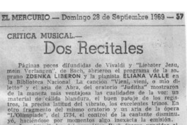 Dos recitales Crítica Musical