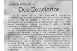 Dos conciertos Crítica Musical