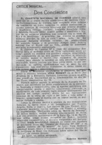 Dos conciertos Crítica Musical