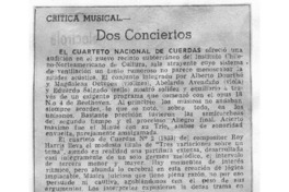 Dos conciertos Crítica Musical