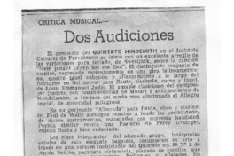 Dos Audiciones Crítica Musical