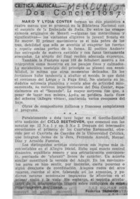 Dos Conciertos Crítica Musical