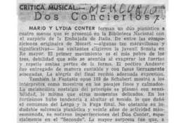 Dos Conciertos Crítica Musical