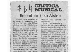 Recital de Elisa Alsina Crítica Musical