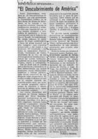 "El Descubrimiento de América" Espectáculo integrado