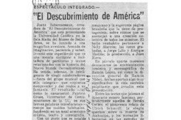 "El Descubrimiento de América" Espectáculo integrado