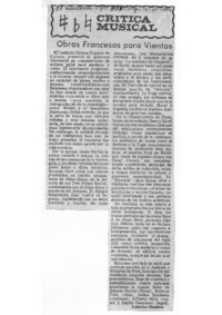 Obras Francesas para Vientos Crítica musical