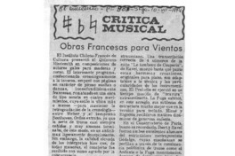 Obras Francesas para Vientos Crítica musical