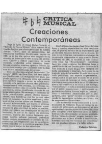 Creaciones Contemporáneas Crítica musical