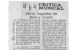 Obras sagradas de Bach y Vivaldi Crítica musical
