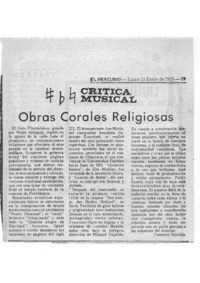 Obras corales religiosas Crítica musical