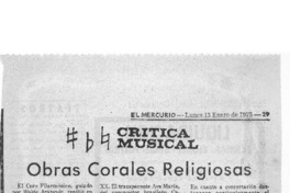 Obras corales religiosas Crítica musical