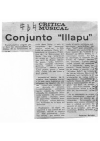 Conjunto "Illapu" Crítica Musical