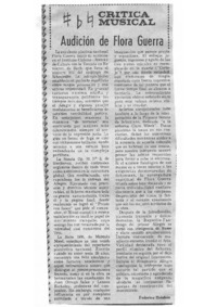 Audición de Flora Guerra Crítica Musical