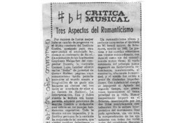 Tres Aspectos del Romanticismo Crítica musical