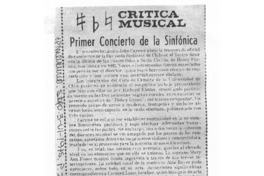 Primer Concierto de la sinfónica Crítica musical