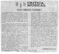 Tercer Concierto filarmónico Crítica Musical