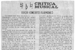 Tercer Concierto filarmónico Crítica Musical