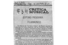 Séptimo Programa Filarmónico Crítica Musical