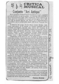 Conjunto"Ars Antiqua" Crítica Musical