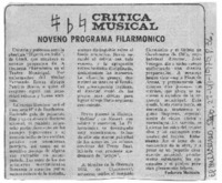 Noveno Programa Filarmónico Crítica Musical