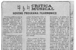 Noveno Programa Filarmónico Crítica Musical