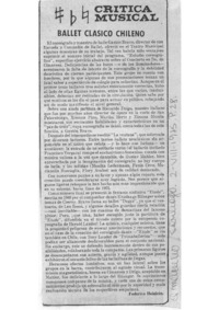 Ballet Clásico Chileno Crítica Musical
