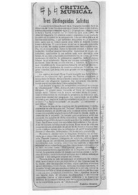 Tres distinguidas solistas Crítica Musical